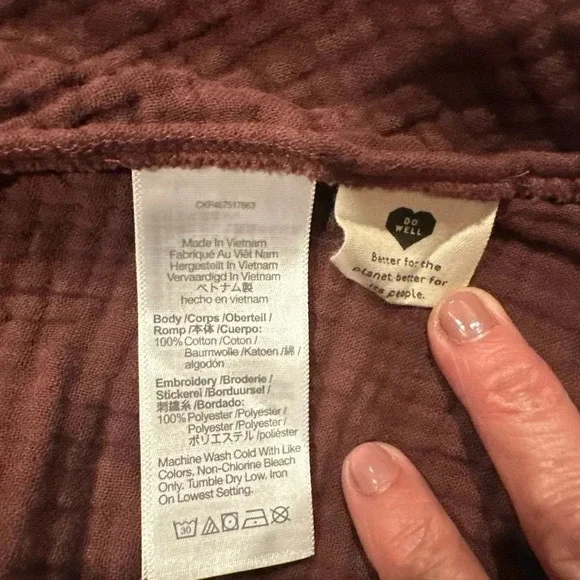 Madewell Embroidered Lightspun Peplum Open Back Top Women Small - Picture 6 of 7